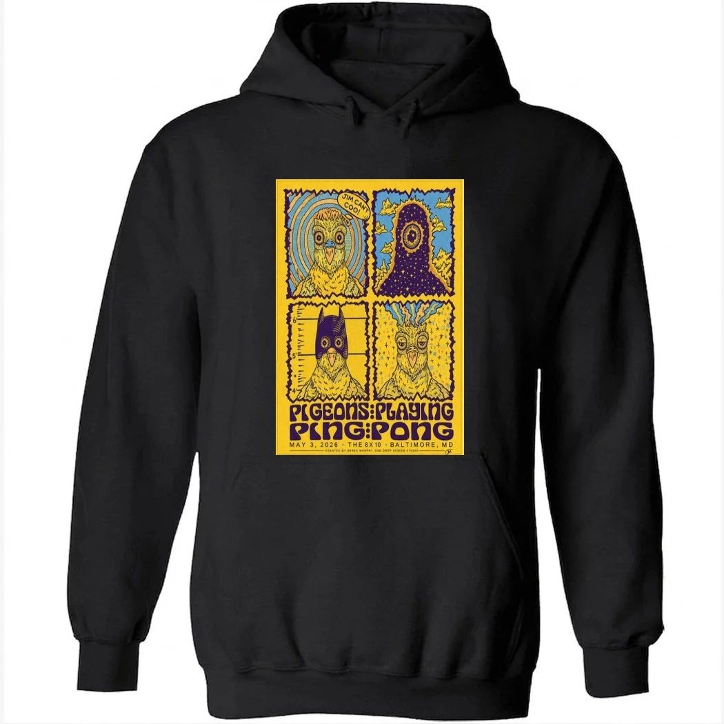 Pigeons Playing Ping Pong Tour 2026 Baltimore MD Poster Shirt
