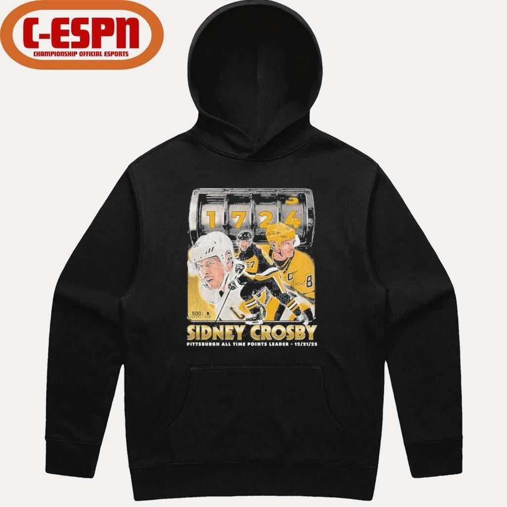 1724 Sidney Crosby Pittsburgh All Time Points Leader shirt