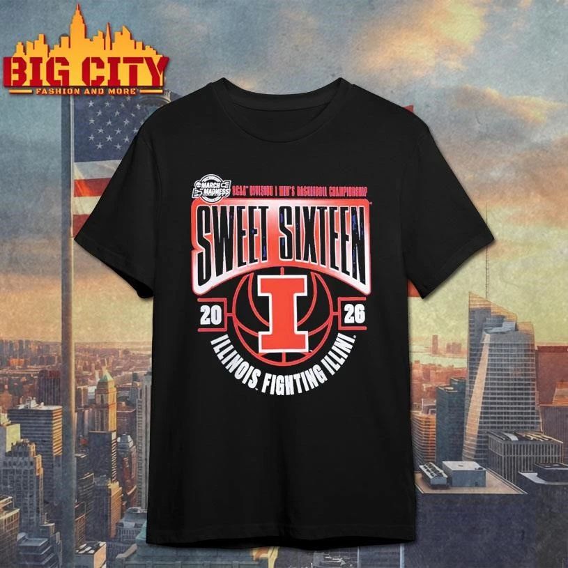 Illinois Fighting Illini Men’s Basketball 2026 NCAA March Madness Sweet 16 Graphic Shirt