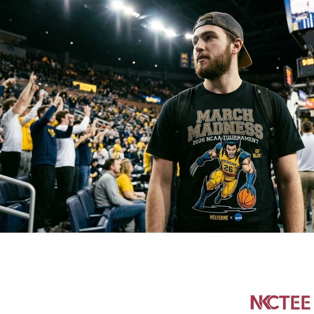 NKCtees Wolverine March Madness 2026 NCAA Tournament Dunk Beast Graphic Tee