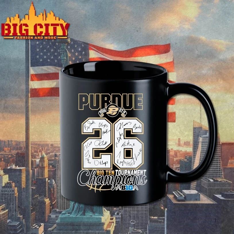 Purdue 2026 27-8 26 big ten tournament champions singatures T-shirt
