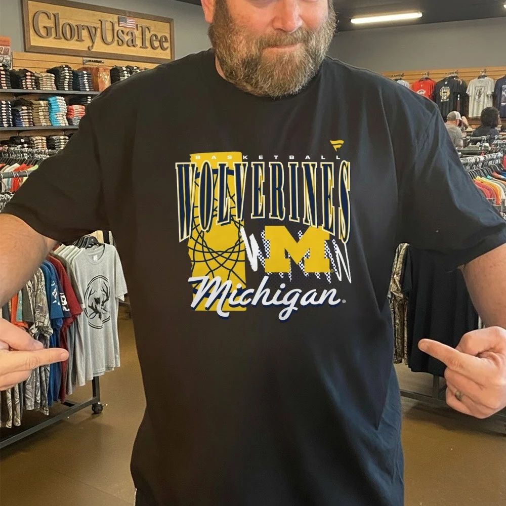 Michigan Wolverines Mem’s Basketball Graphic Tri-Blend T-Shirt