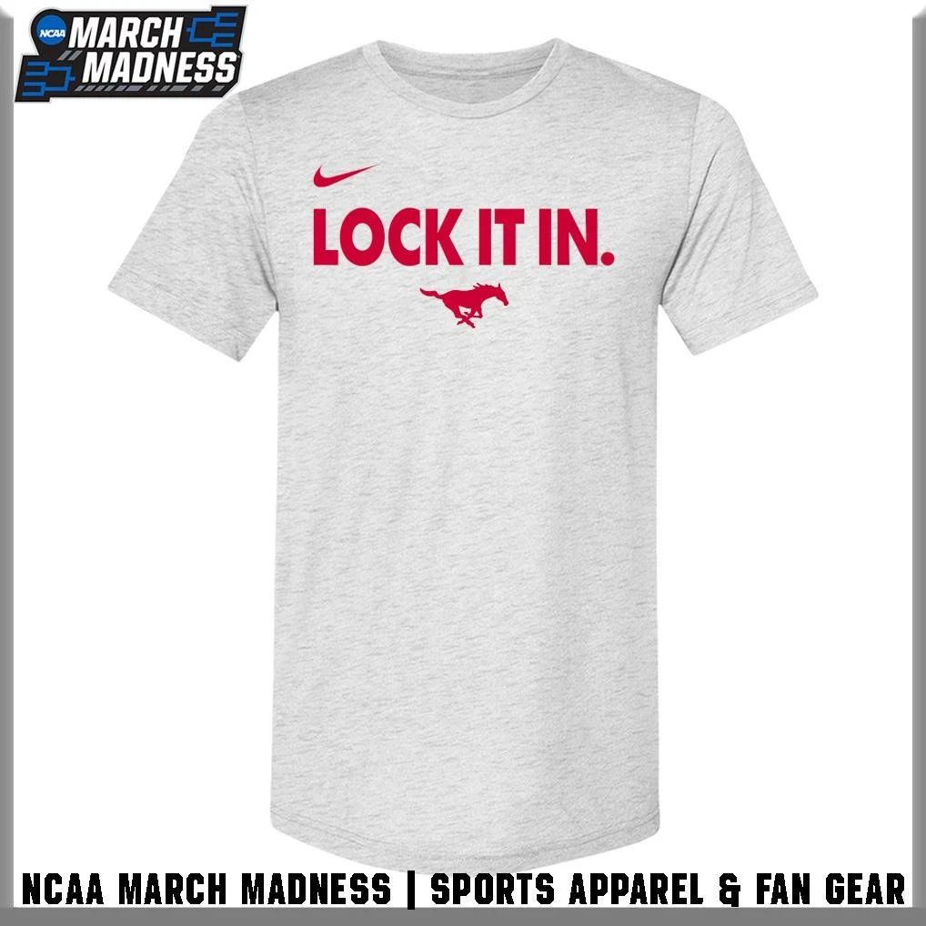 SMU Mustangs Men’s Basketball Lock It In 2026 T-Shirt
