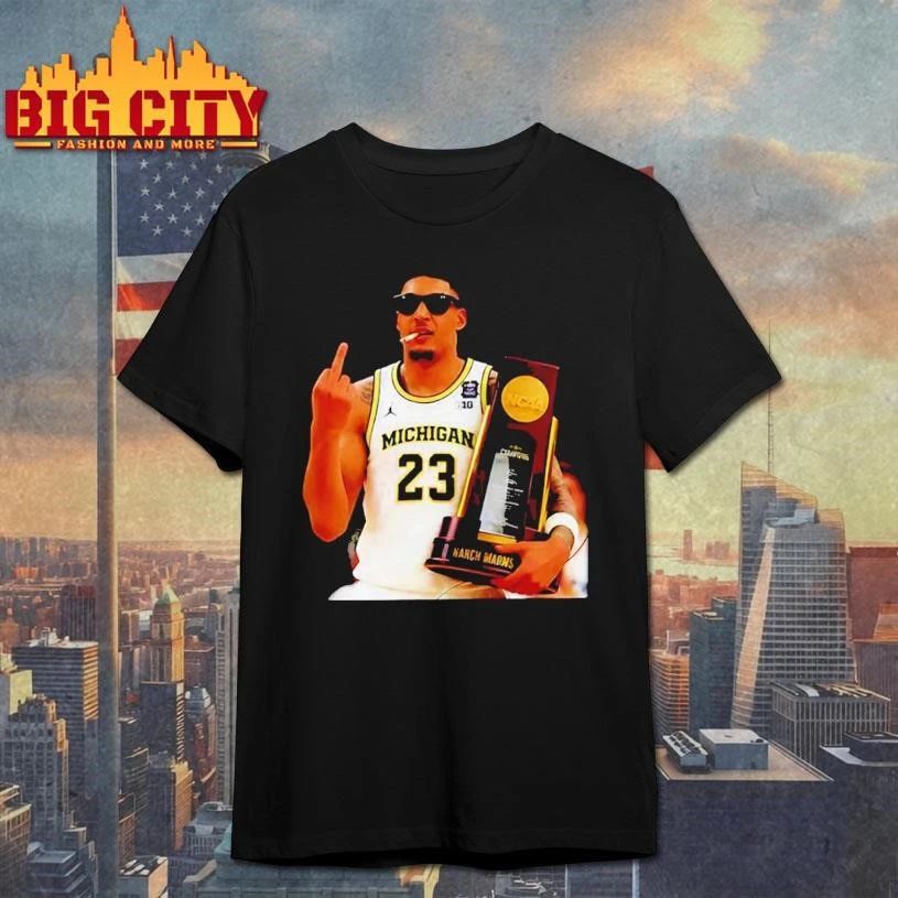 Yaxel Lendeborg Michigan Wolverines National Champions 2026 Middle finger and smoking Graphic Shirt