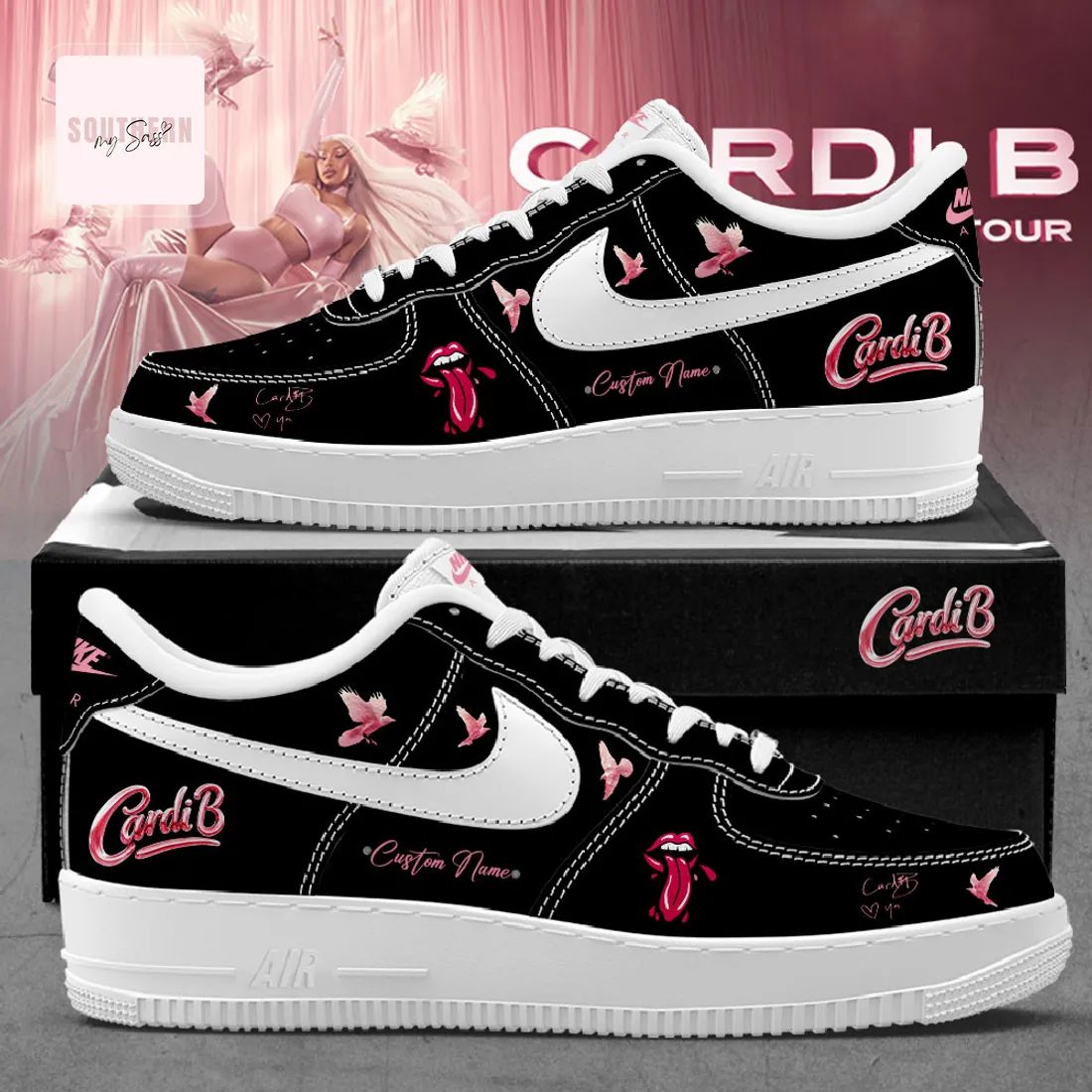 Cardi B Custom Name Air Force 1 Sneakers