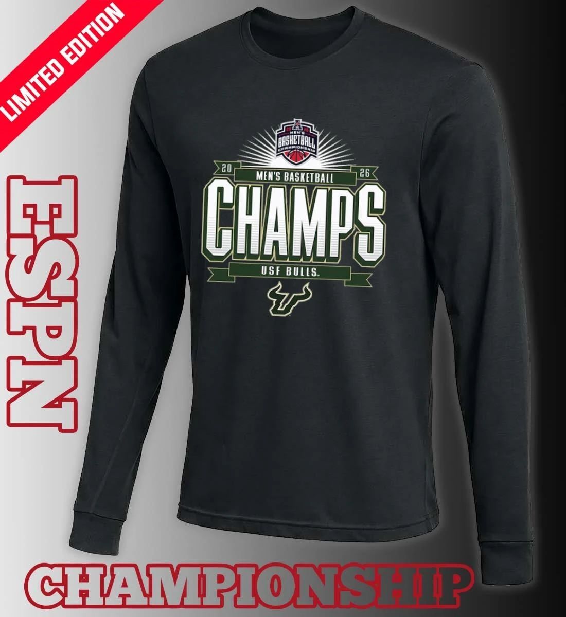 USF Bulls American Conference Men’s Basketball Tournament Champions Official T-Shirt