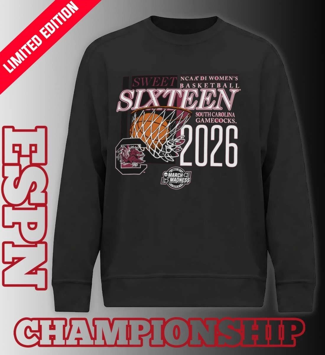 South Carolina Gamecocks 2026 NCAA DI Women’s Basketball Sweet Sixteen – Sacramento Regional T-Shirt