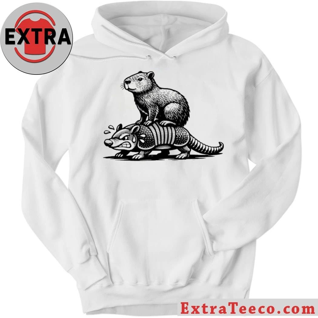 Capybara Riding Armadillo T-Shirt