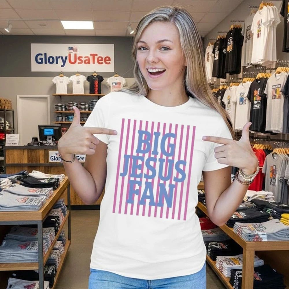 Striped Big Jesus Preppy Christian Shirt