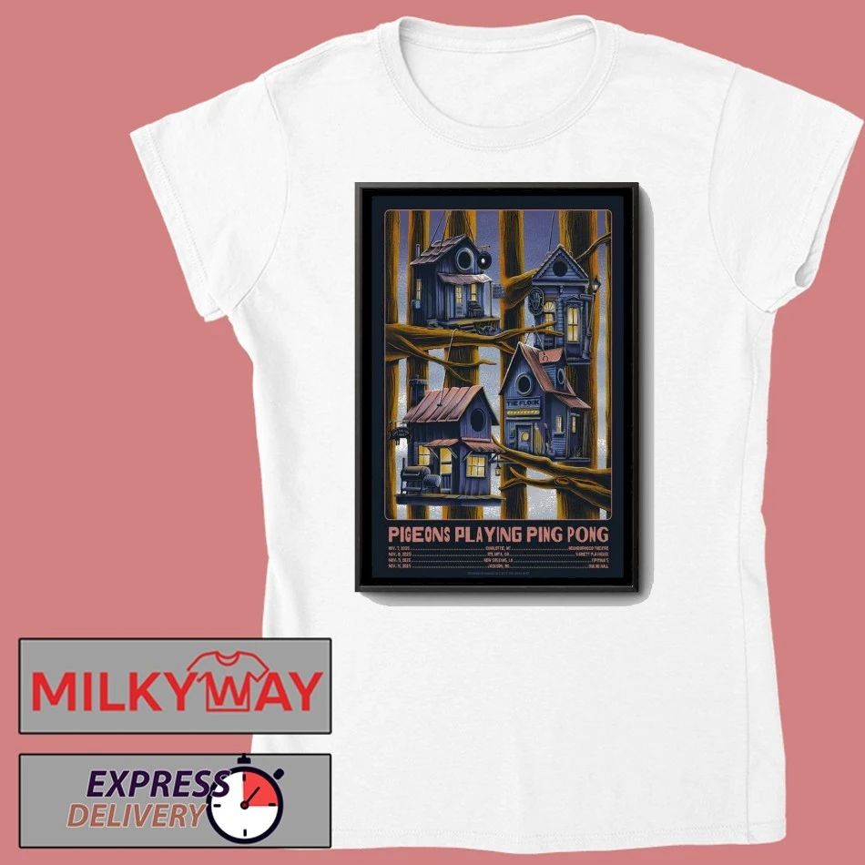 Pigeons Playing Ping Pong Tour Nov 2025 Poster shirt