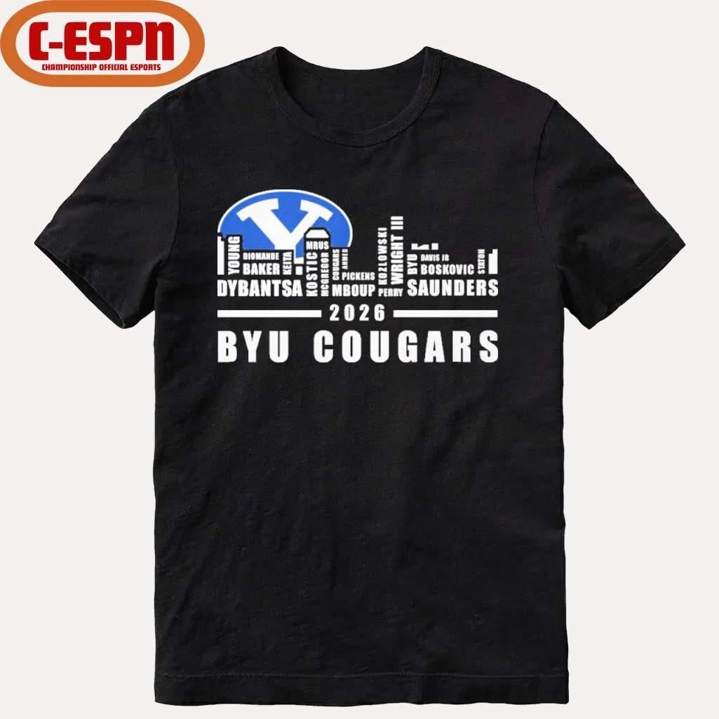 BYU Basketball Skyline Player Names 2026 Shirt