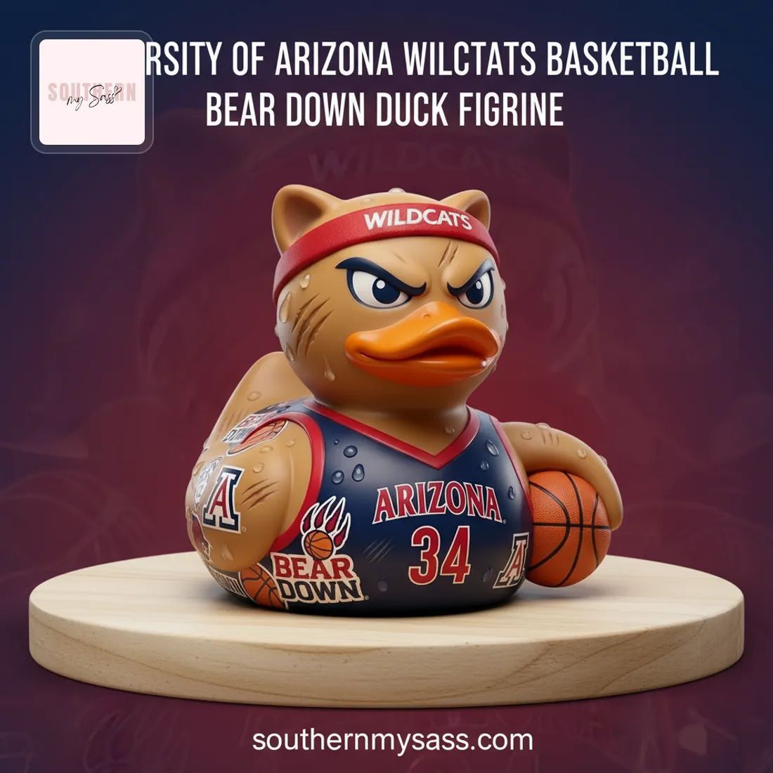 University of Arizona Wildcats Basketball Bear Down Rubber Duck