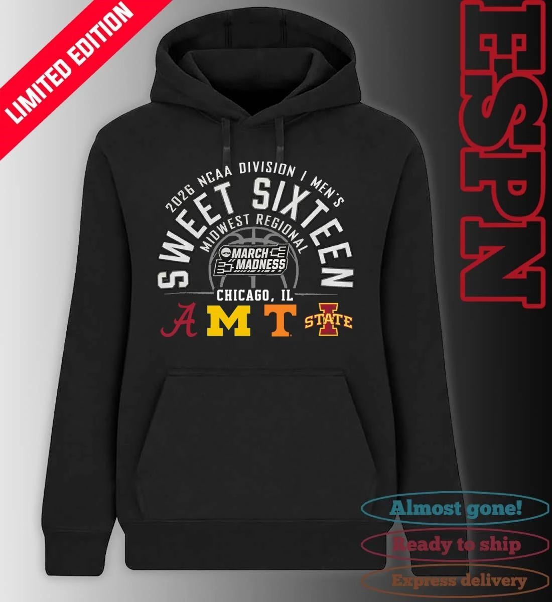 2026 NCAA DI Men’s Basketball Sweet 16 Midwest Regional – Chicago, IL T-Shirt