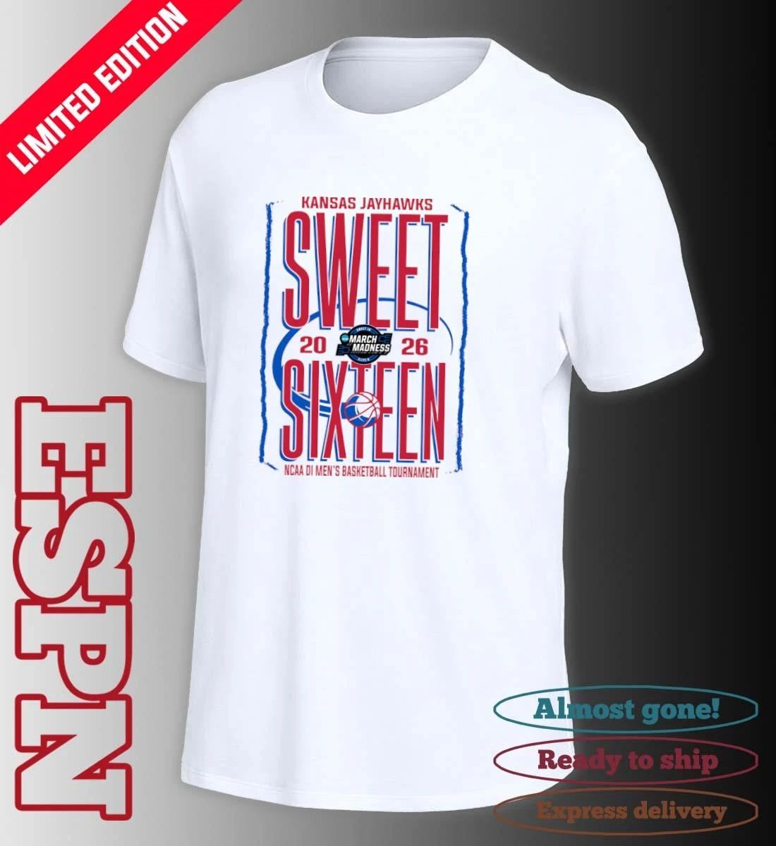 Kansas Jayhawks Sweet Sixteen 2026 NCAA DI Men’s Basketball Tournament T-Shirt