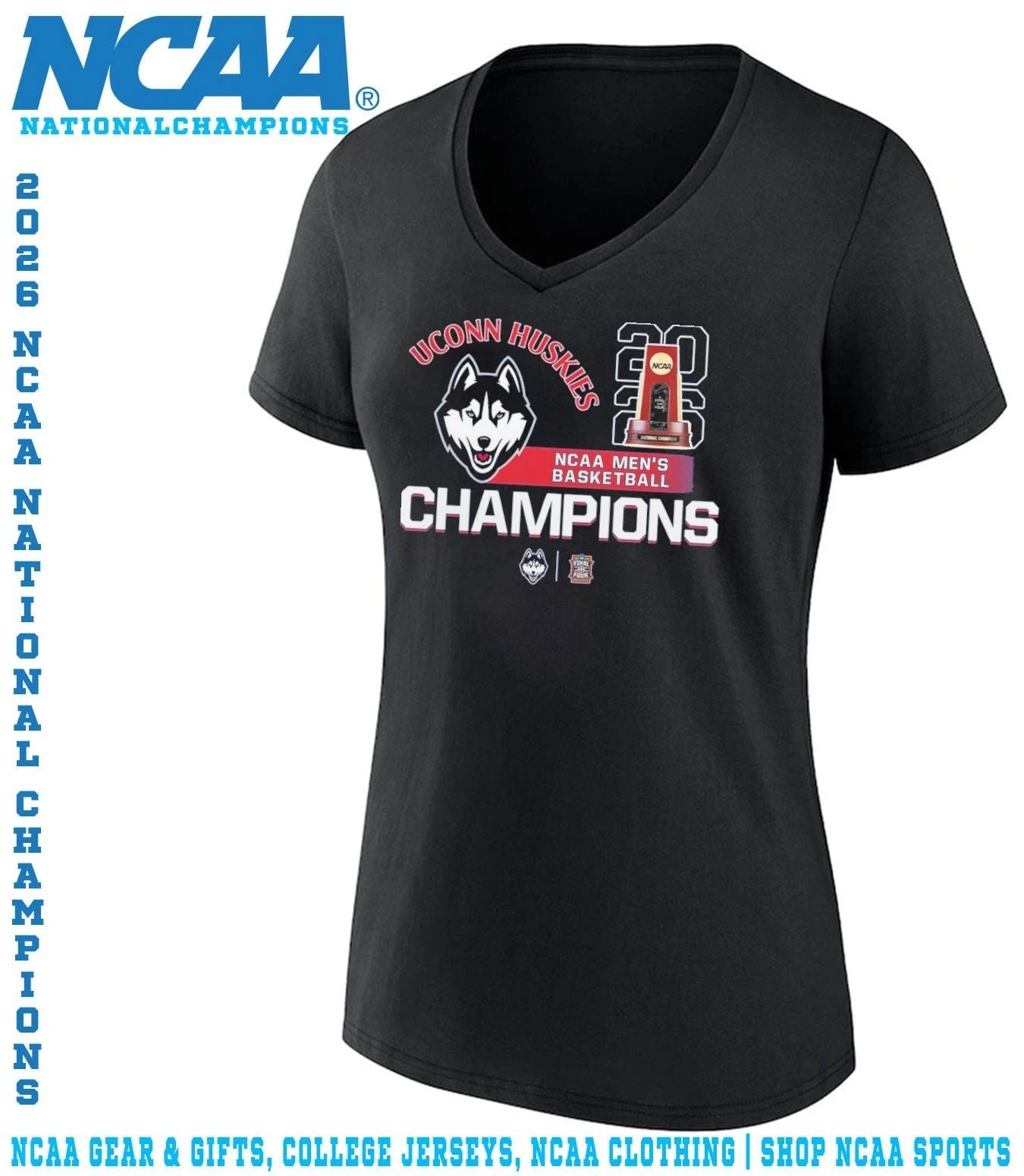 Uconn Huskies NCAA Men’s Basketball Champions 2026 trophy shirt