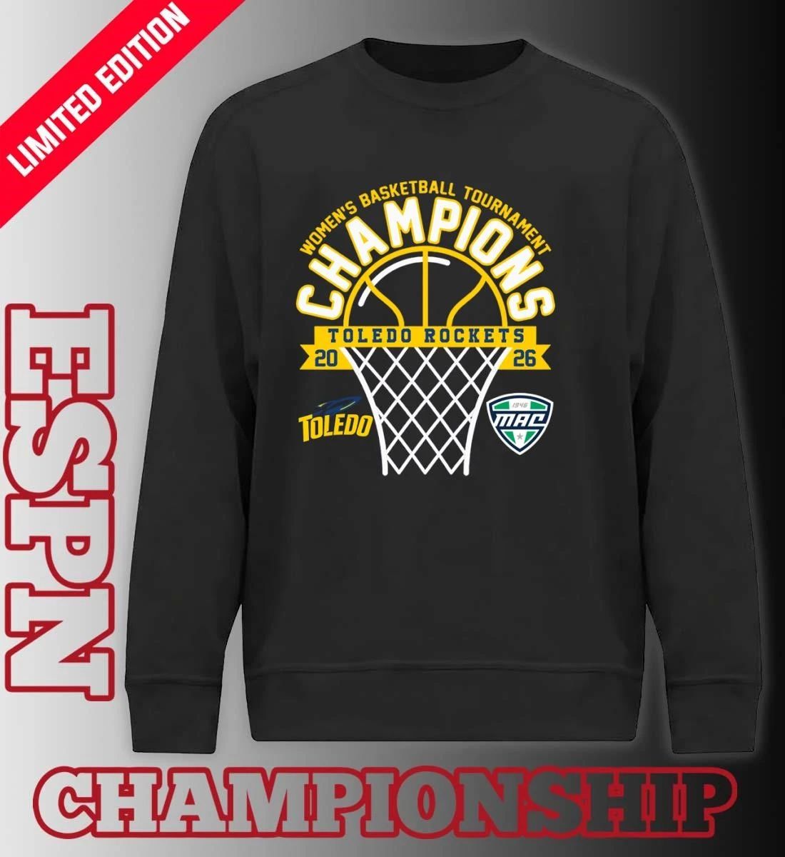 MAC Women’s Basketball Tournament Champions 2026 Toledo Rockets T-Shirt