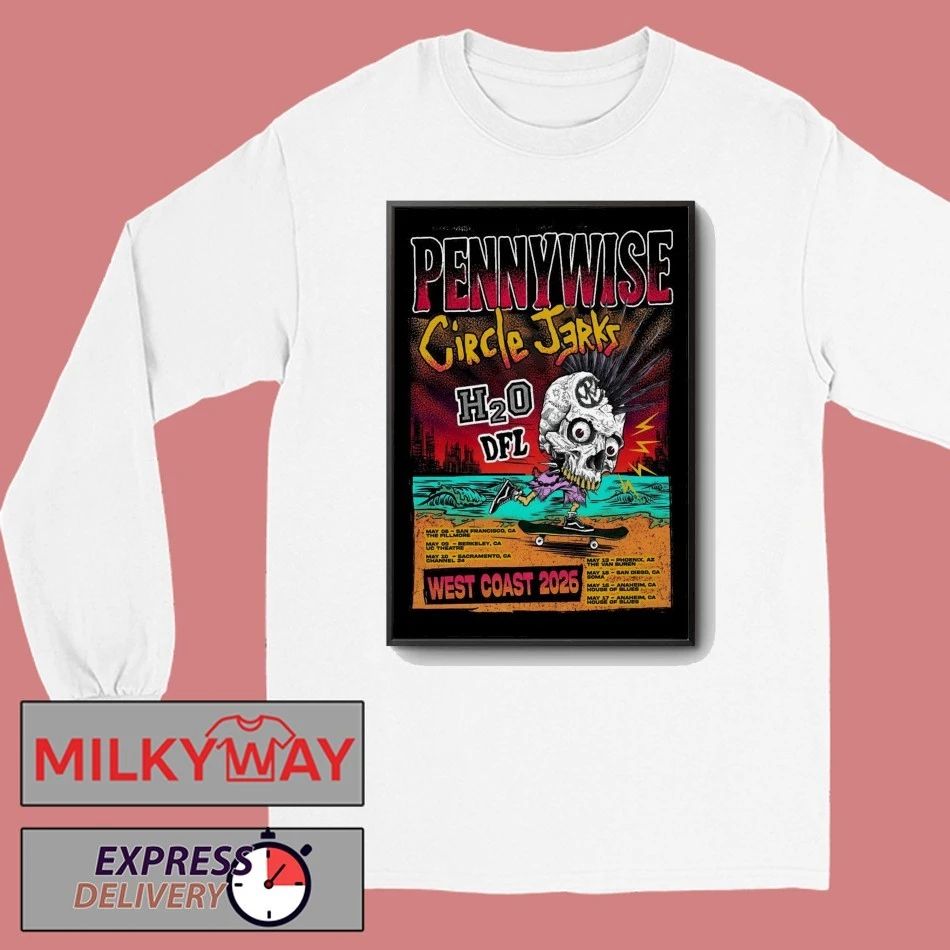 Pennywise And Circle Jerks West Coast May 2026 Tour Poster shirt