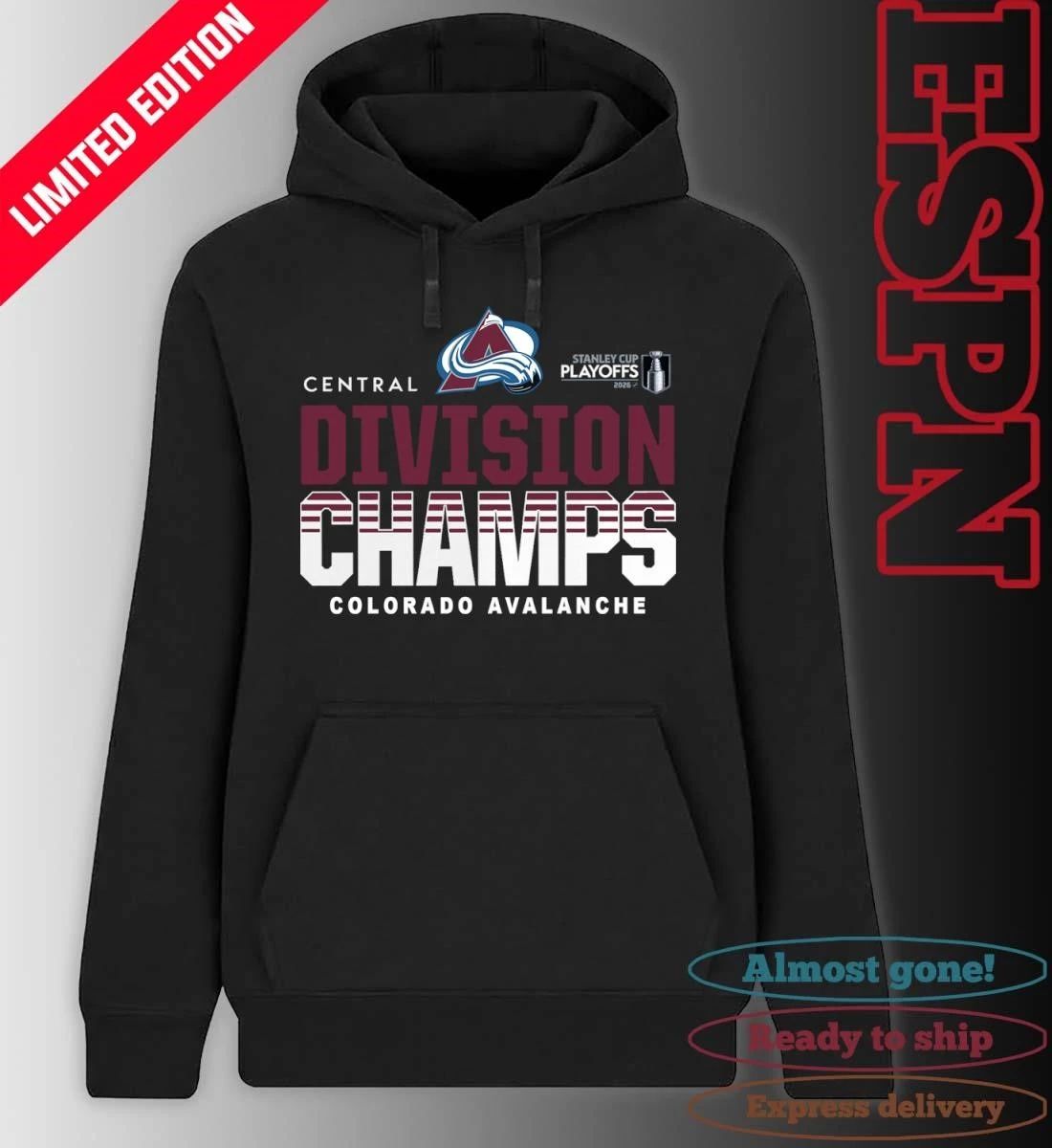 NHL Central Division Champions 2026 Colorado Avalanche Hockey T-Shirt