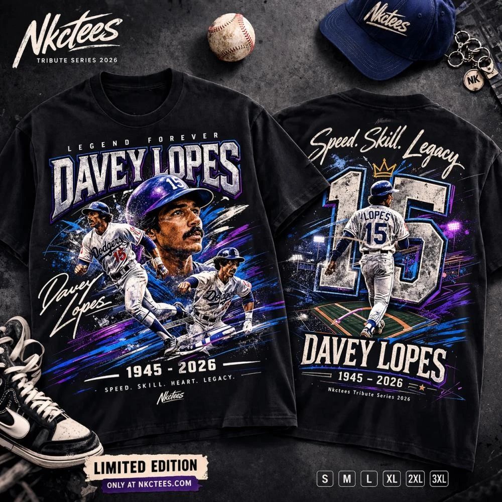 NKCtees Davey Lopes #15 Speed Skill Legacy Vintage Stadium Tribute T-Shirt 1945–2026