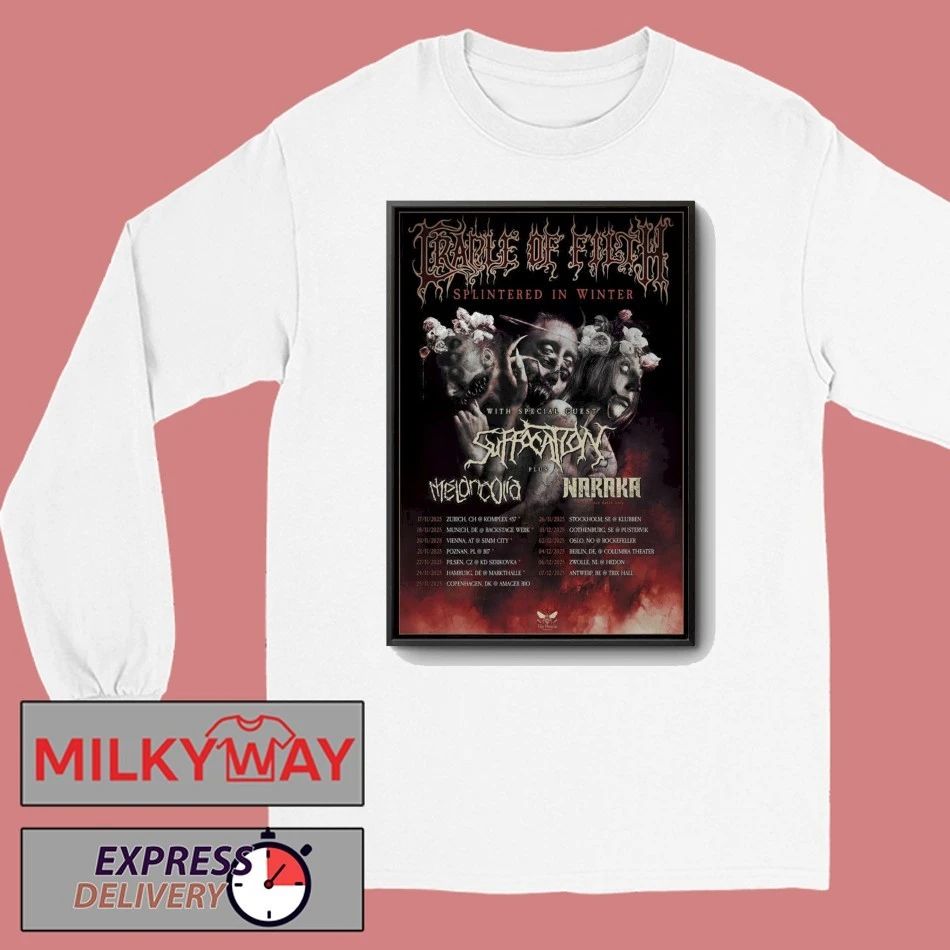 Suffocation Tour Europe in November December 2025 Poster shirt