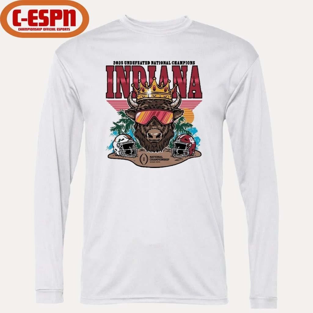 Indiana University Hoosiers Football 2025 Undefeated National Champions Bison Crown Shirt