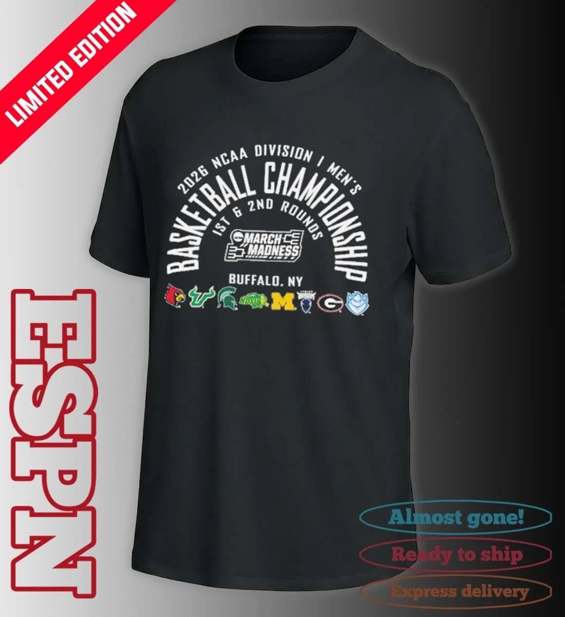NCAA Men’s March Madness Buffalo, NY 8 Teams T-Shirt