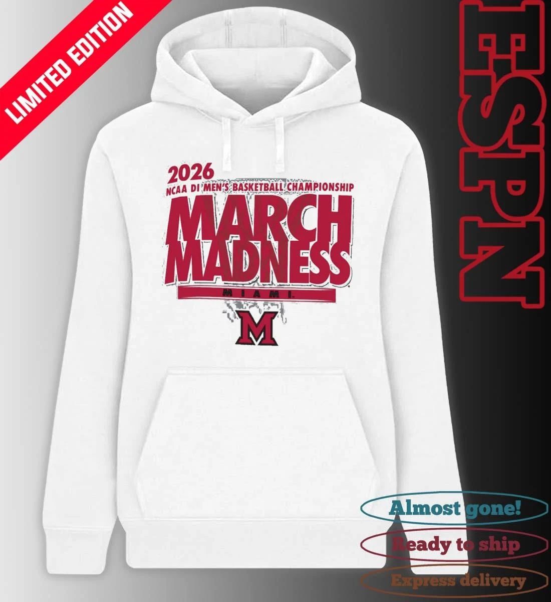 Miami Redhawks 2026 NCAA DI Basketball March Madness – First Four Shirt