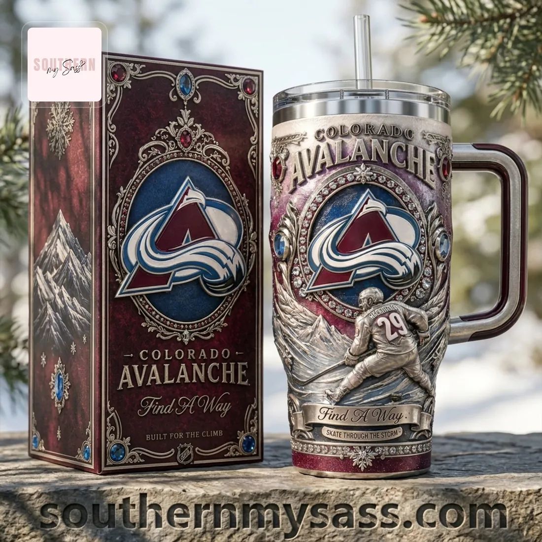 Colorado Avalanche 40oz Insulated Tumbler with Handle