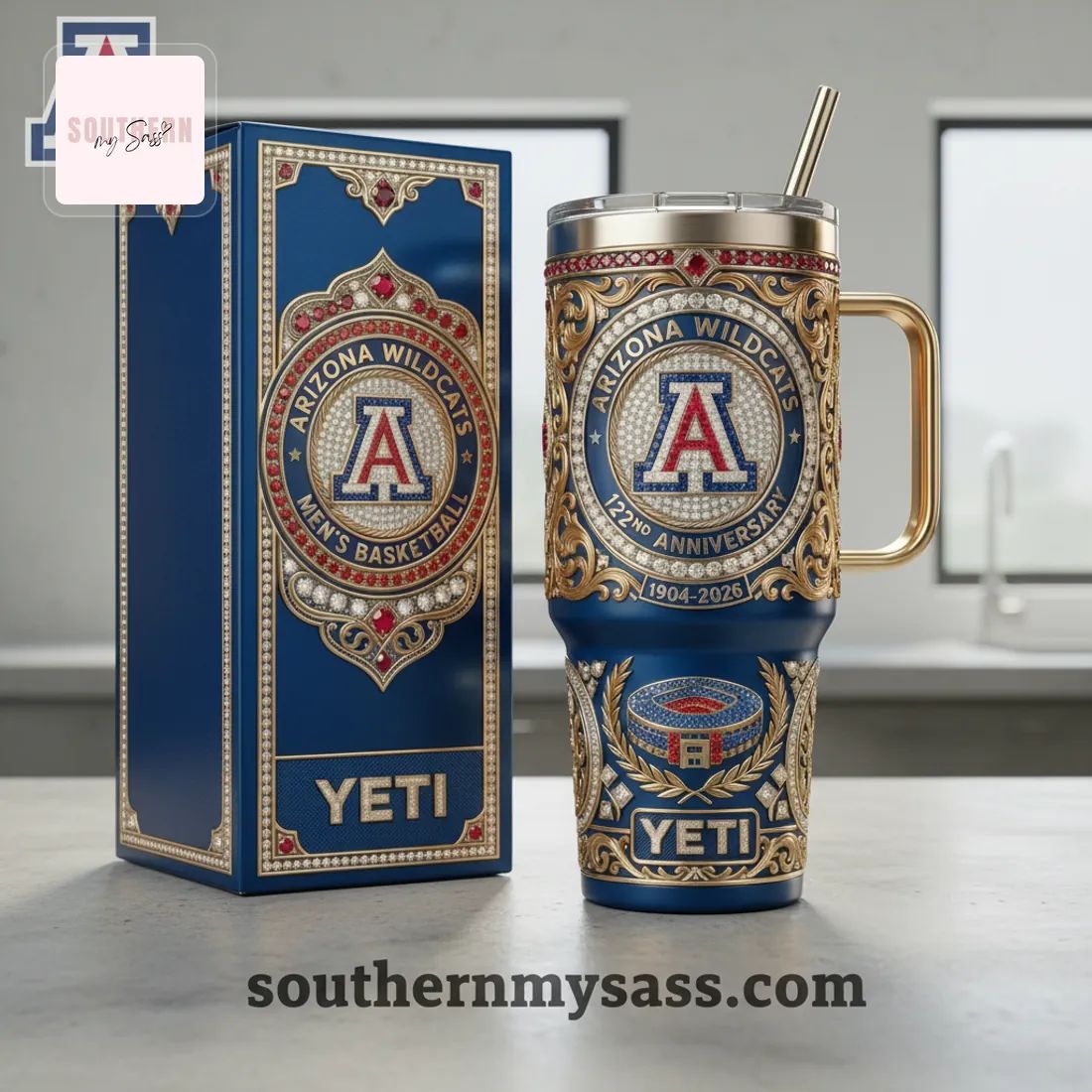 Arizona Wildcats 122nd Anniversary Luxury Diamond YETI Tumbler