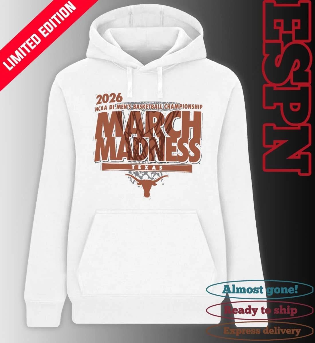 Texas Longhorns 2026 NCAA DI Basketball March Madness – First Four Shirt