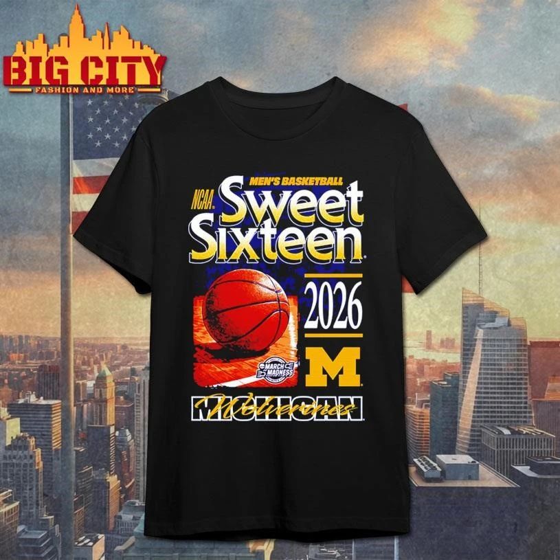 Michigan Wolverines Something Inked 2026 NCAA March Madness Sweet 16 College Basketball Shirt
