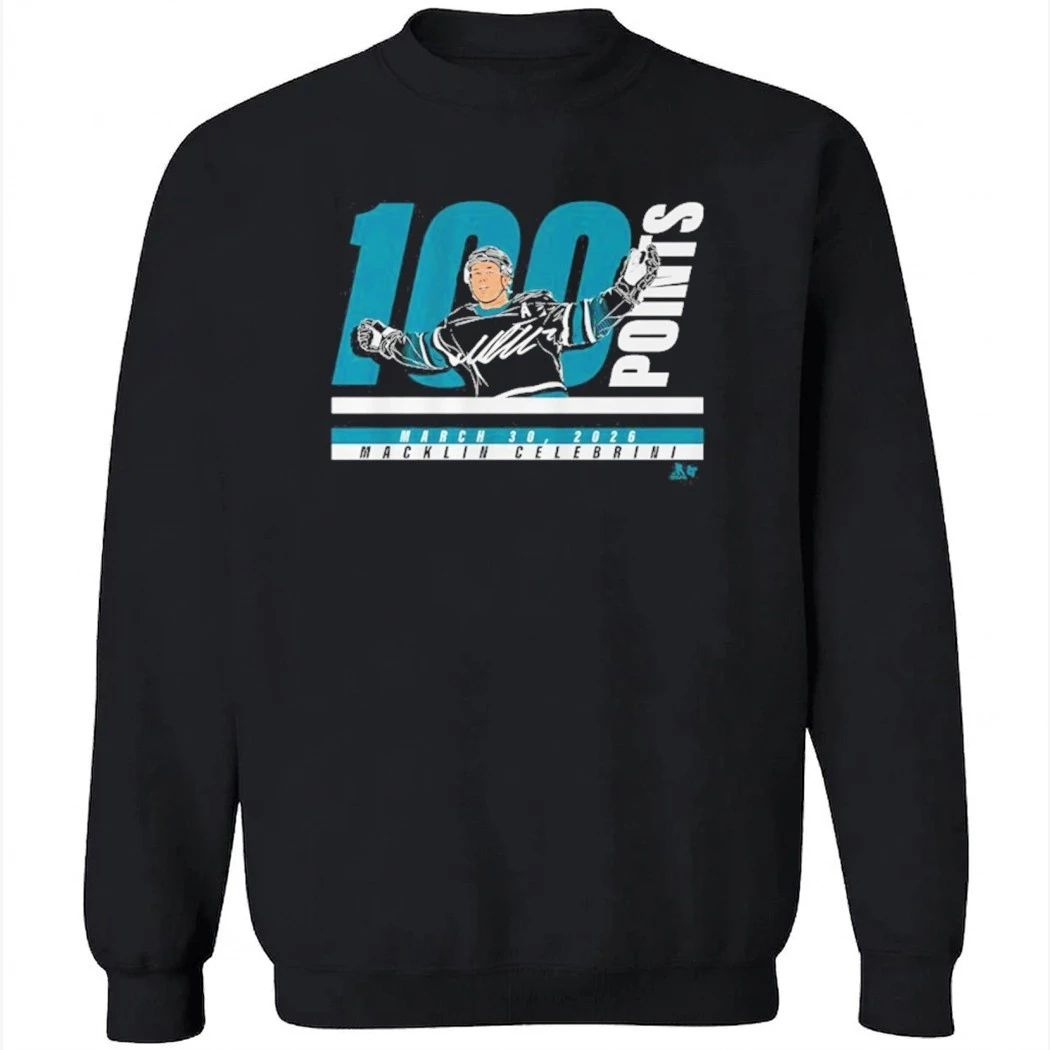 Macklin Celebrini 100 Points March 30, 2026 Shirt