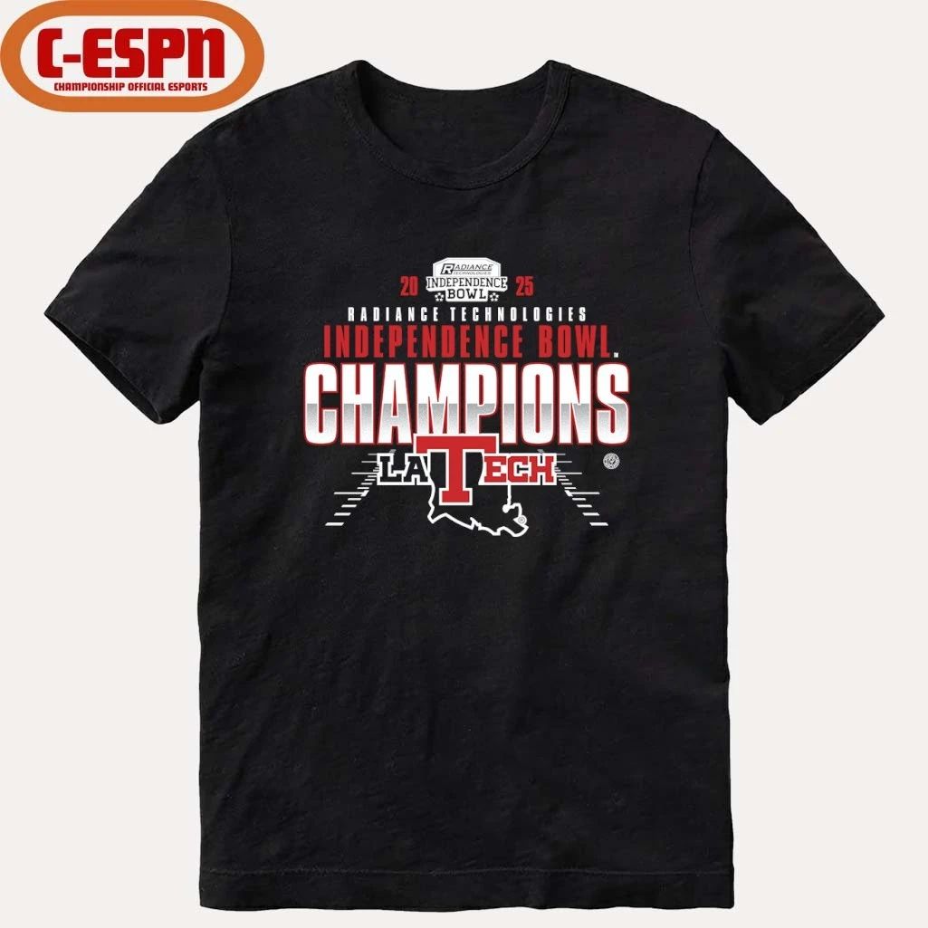 Louisiana Tech Bulldogs 2025 Radiance Technologies Independence Bowl Champions Official T-Shirt