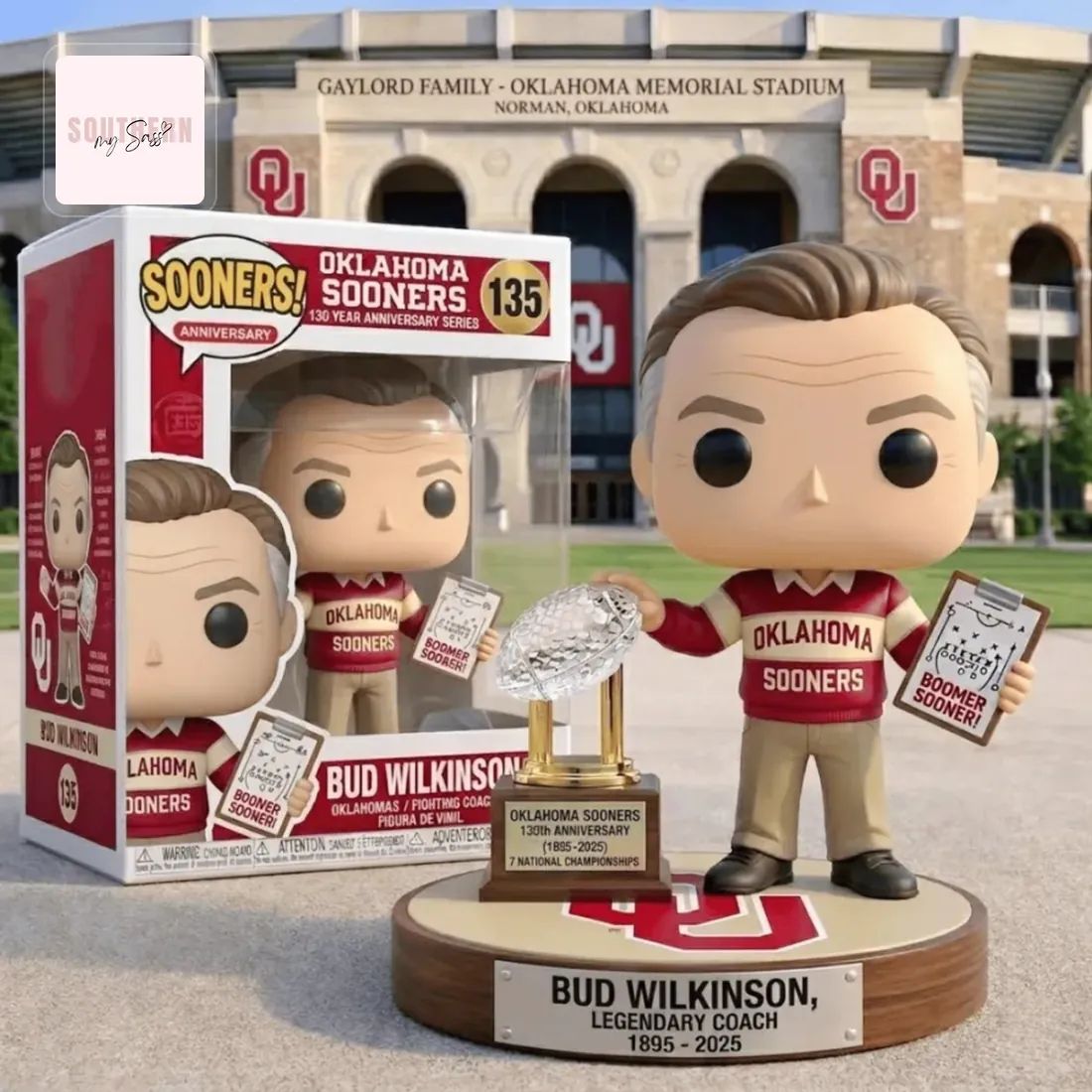 Oklahoma Sooners Bud Wilkinson 130th Anniversary Legendary Coach Pop Figure Doll