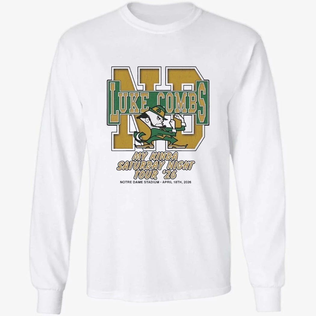 Luke Combs South Bend Indiana 2026 Tour Merch Tee At Notre Dame Stadium April 18 2026 Notre Dame Fighting Irish Big Logo T-Shirt