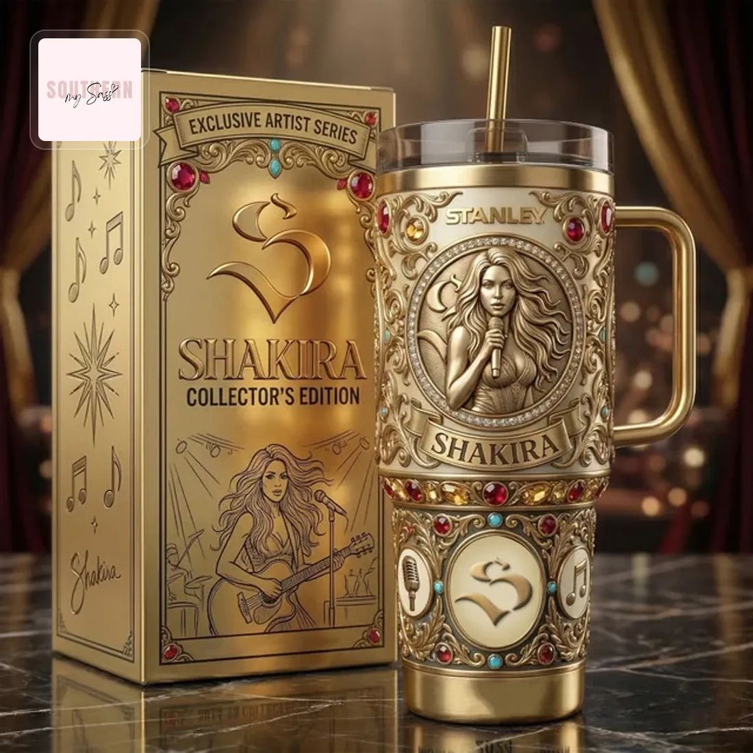 Shakira Stanley Collector’s Edition Gold Embossed 40oz Tumbler