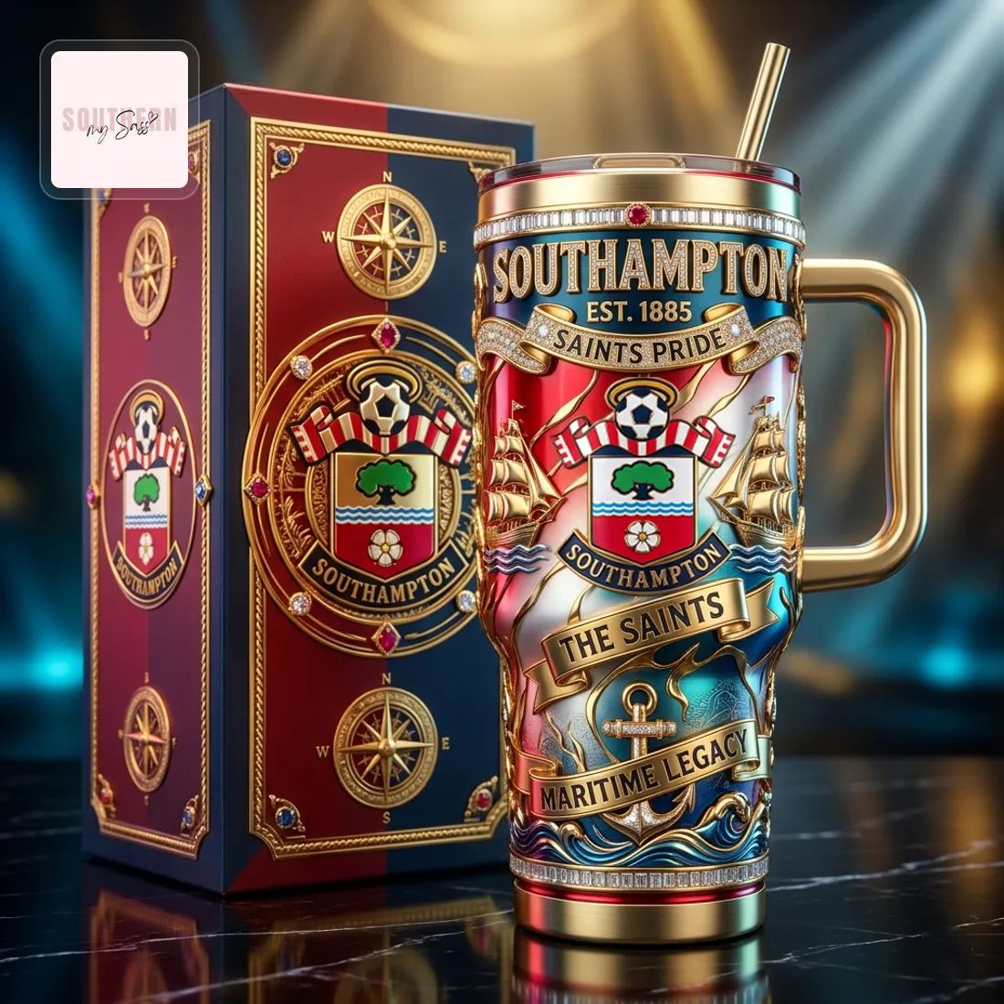 Southampton FC Saints Pride 40oz Insulated Tumbler with Handle
