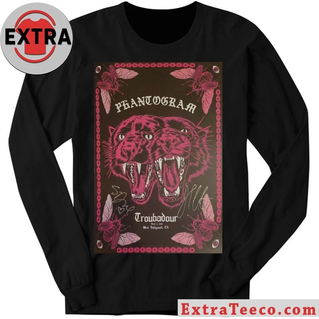 Phantogram 11 3 2026 West Hollywood Signed Poster Shirt