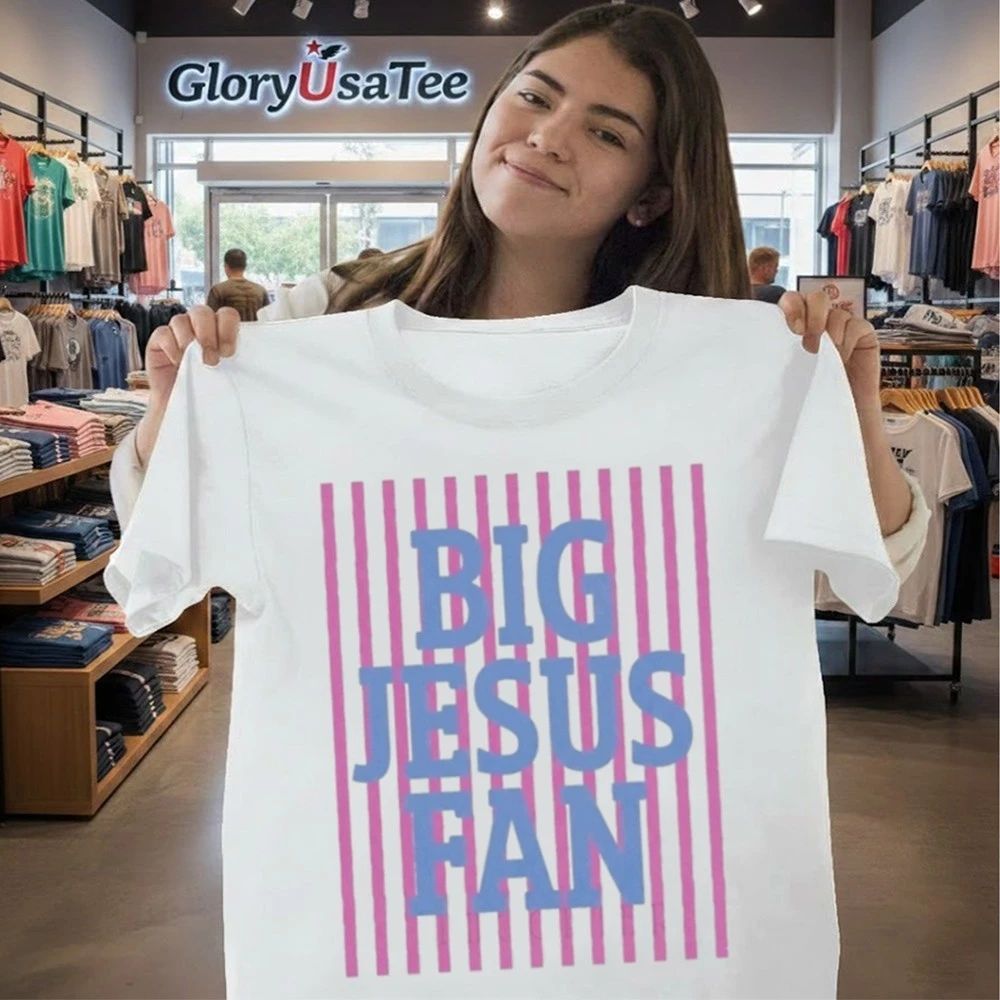 Striped Big Jesus Preppy Christian Shirt
