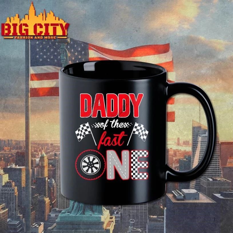 Daddy of The Fast One First Birthday Racing Car Family Graphic Shirt