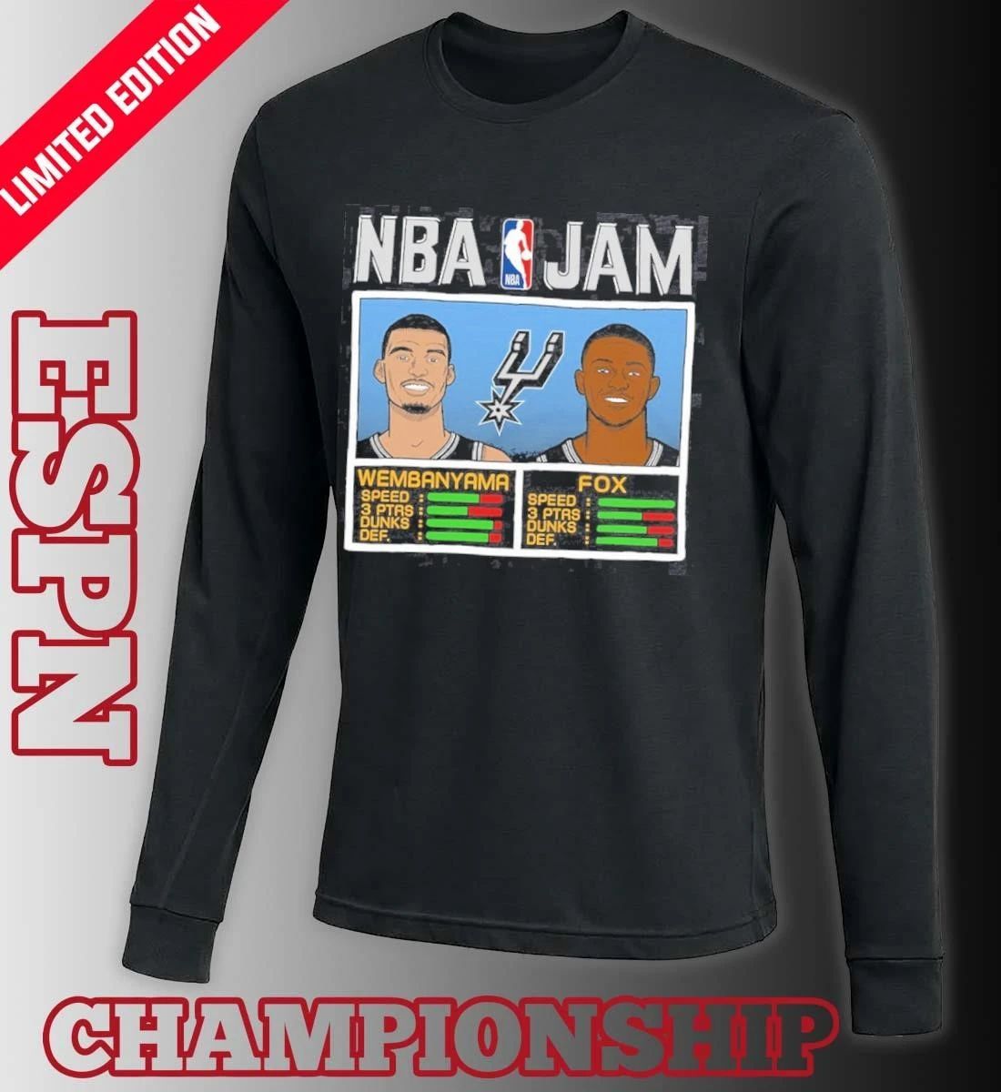 NBA Jam Victor Wembanyama and De’Aaron Fox San Antonio Spurs Shirt