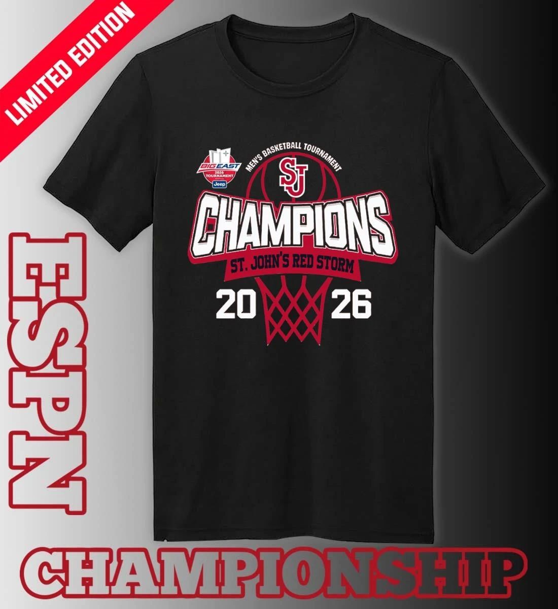 Big East Men’s Basketball Tournament 2026 Champions St. John’s Red Storm T-Shirt