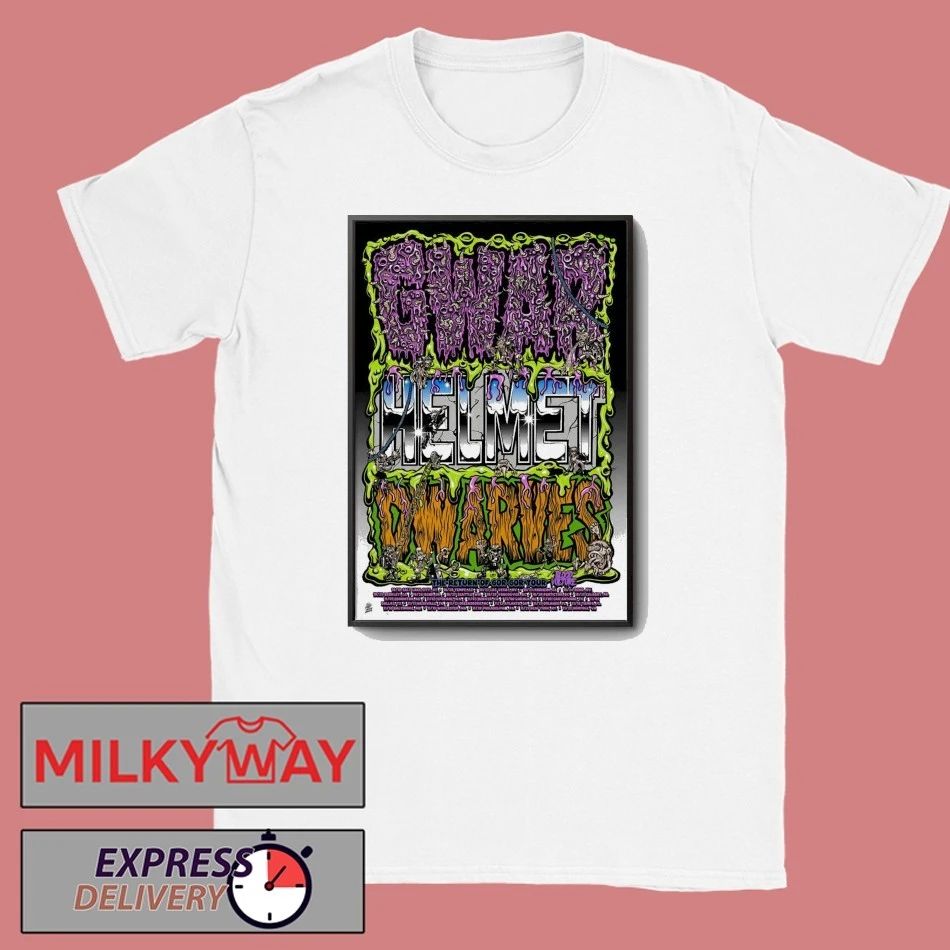 GWAR Helmet Dwarves Tour 2025 Poster shirt