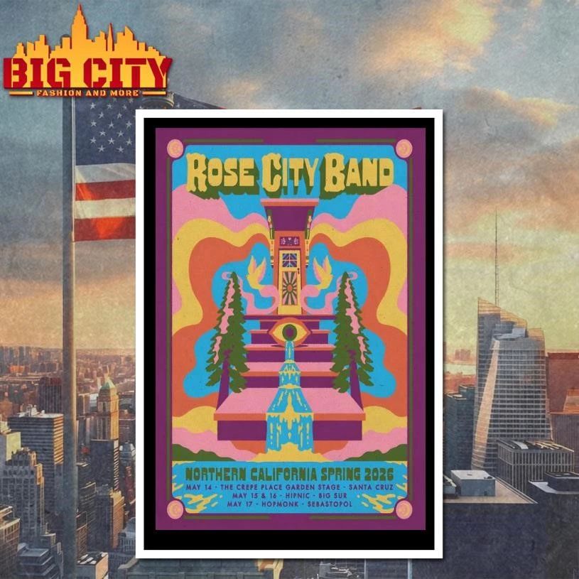 Rose City Band Northern California Spring 2026 Shows Poster Shirt