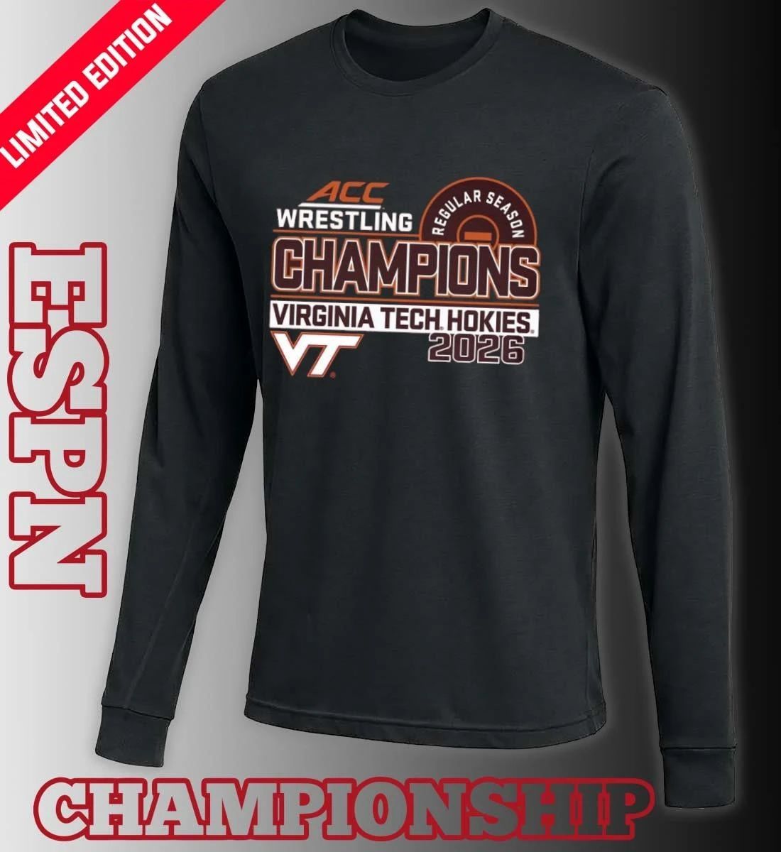 Virginia Tech 2026 Wrestling ACC Regular Season Champions Shirt