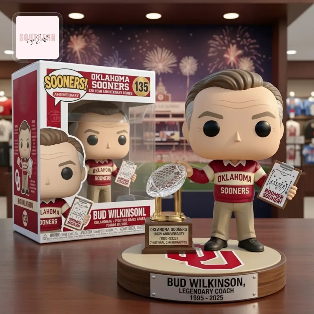 Oklahoma Sooners Bud Wilkinson 130th Anniversary Legendary Coach Pop Figure Doll