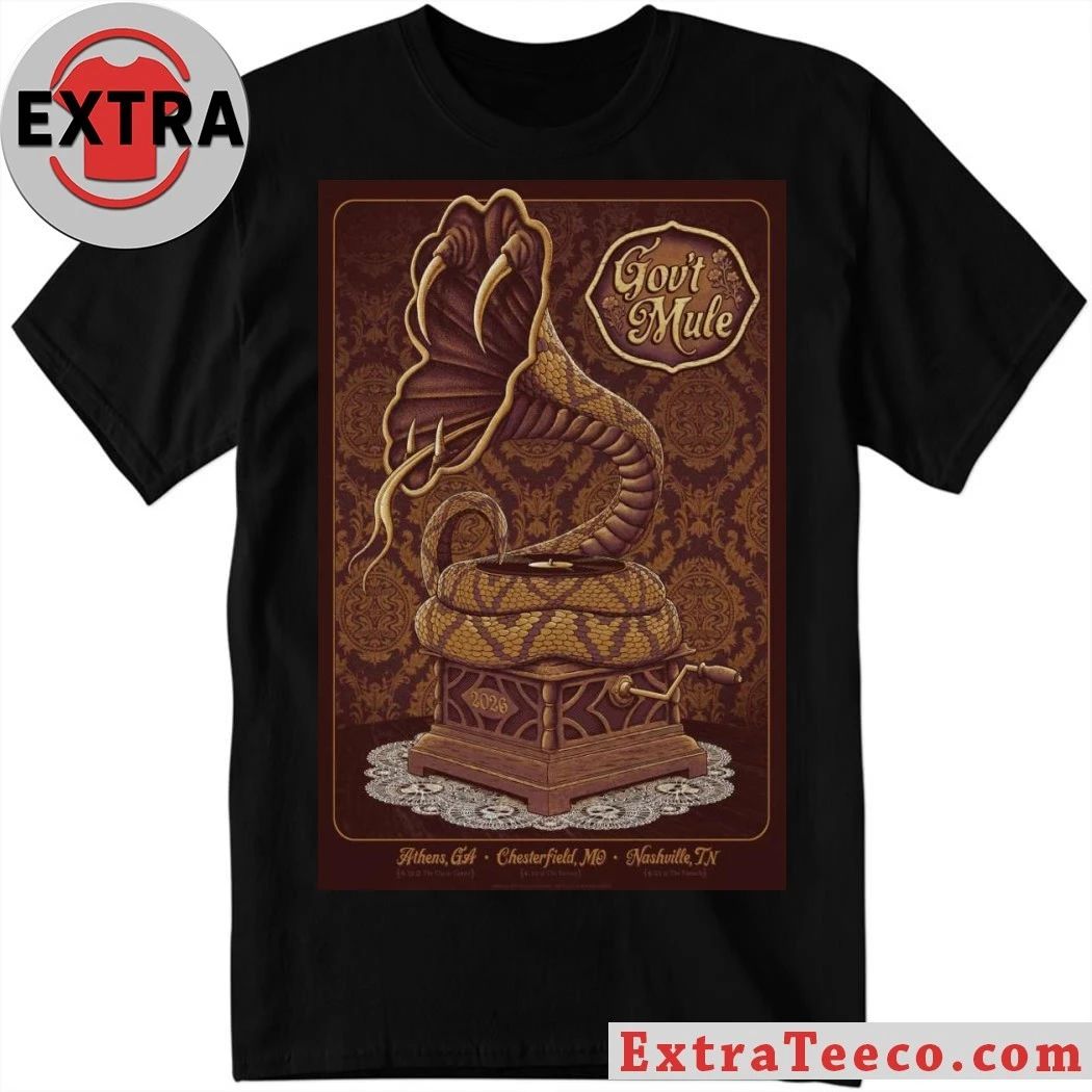 Gov’t Mule Tour 2026 4 19 Athens, GA, 4 20 Chesterfield, MO, 4 22 Nashville, TN Poster Shirt