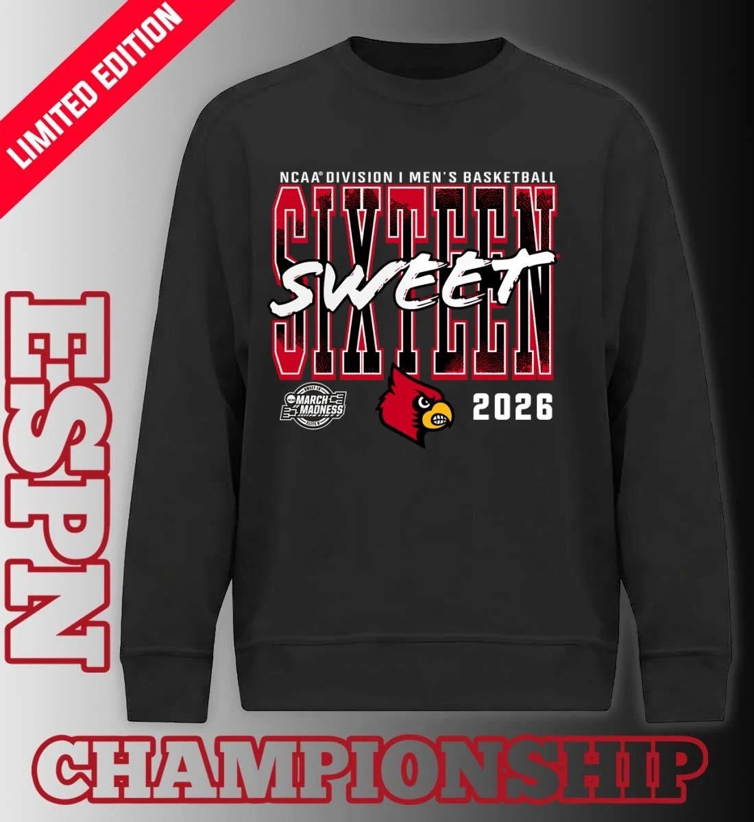 Louisville Cardinals 2026 NCAA Men’s Basketball Tournament March Madness Sweet 16 T-Shirt