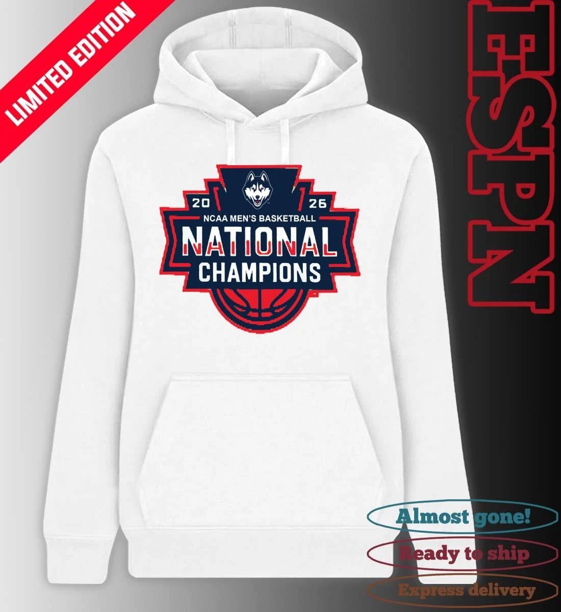 UConn Huskies 2026 NCAA DI Men’s Basketball National Champions Official Logo T-Shirt