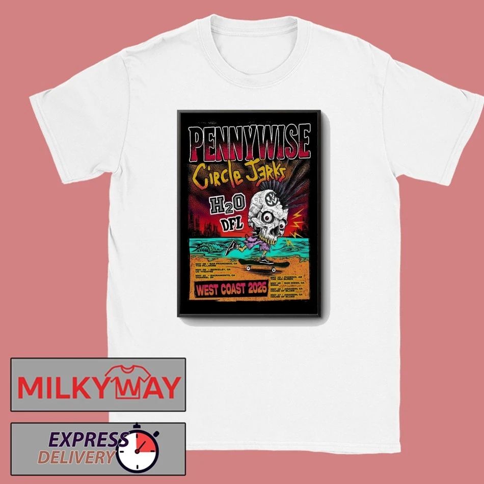 Pennywise With Circle Jerks West Coast Tour 2026 Poster shirt